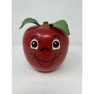 VTG Red Apple Chime Toy 1972 Rollie Pollie READ Fisher Price